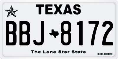 TX license plate BBJ8172