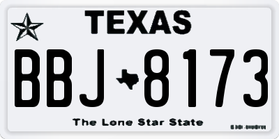 TX license plate BBJ8173