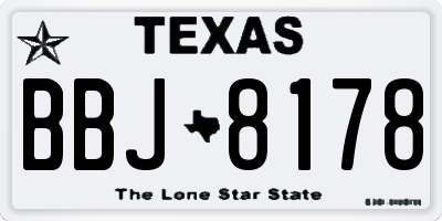 TX license plate BBJ8178
