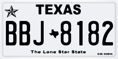 TX license plate BBJ8182