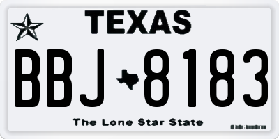 TX license plate BBJ8183