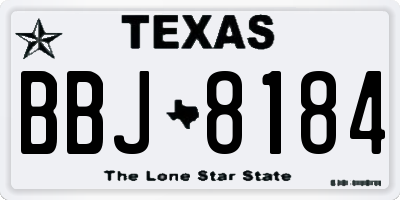 TX license plate BBJ8184