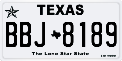 TX license plate BBJ8189