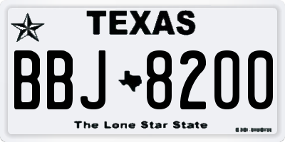 TX license plate BBJ8200