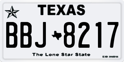 TX license plate BBJ8217