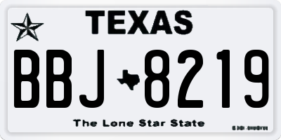 TX license plate BBJ8219