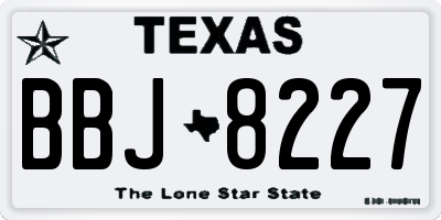 TX license plate BBJ8227