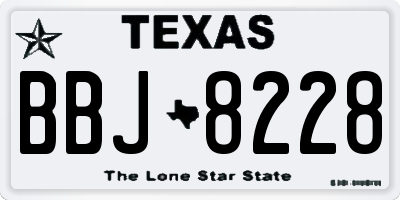 TX license plate BBJ8228
