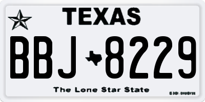 TX license plate BBJ8229