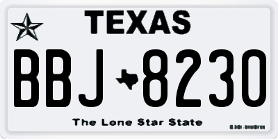 TX license plate BBJ8230