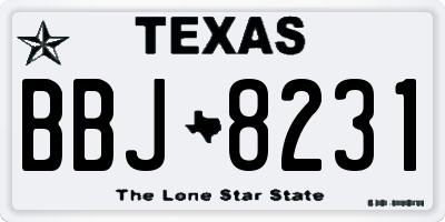 TX license plate BBJ8231