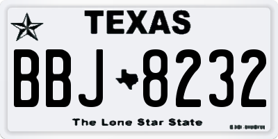 TX license plate BBJ8232
