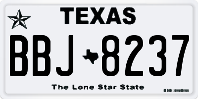 TX license plate BBJ8237