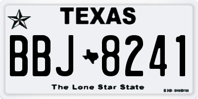 TX license plate BBJ8241