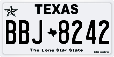 TX license plate BBJ8242
