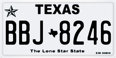 TX license plate BBJ8246