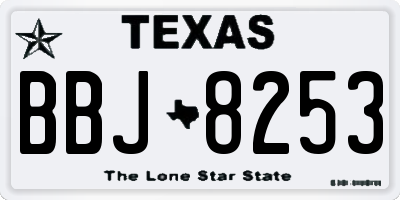 TX license plate BBJ8253