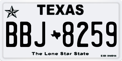 TX license plate BBJ8259