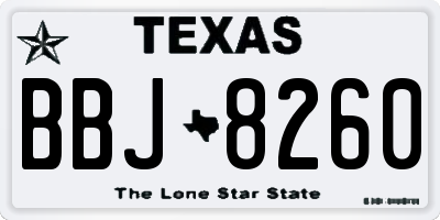 TX license plate BBJ8260