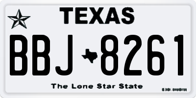TX license plate BBJ8261