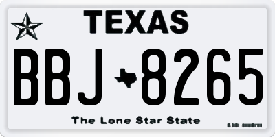 TX license plate BBJ8265