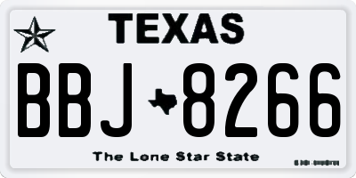 TX license plate BBJ8266