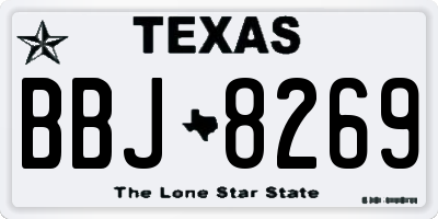 TX license plate BBJ8269