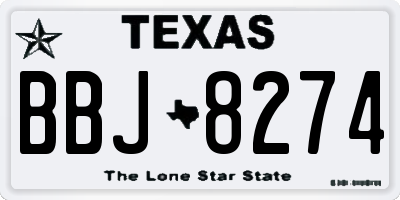 TX license plate BBJ8274