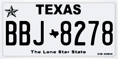 TX license plate BBJ8278