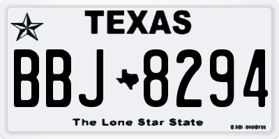 TX license plate BBJ8294
