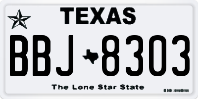 TX license plate BBJ8303