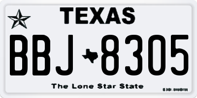 TX license plate BBJ8305