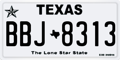 TX license plate BBJ8313