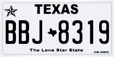 TX license plate BBJ8319