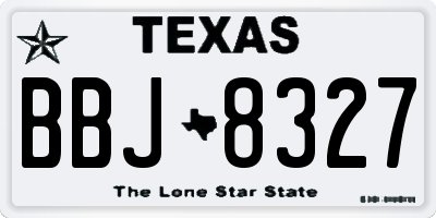 TX license plate BBJ8327