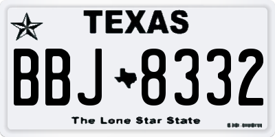 TX license plate BBJ8332