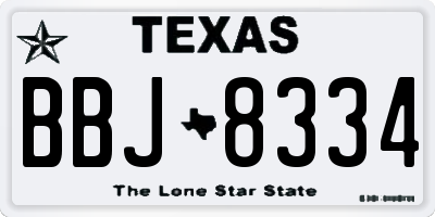 TX license plate BBJ8334