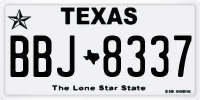 TX license plate BBJ8337