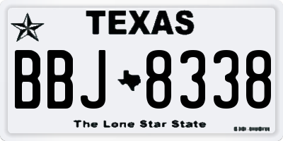 TX license plate BBJ8338