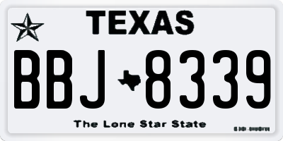 TX license plate BBJ8339