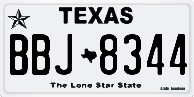 TX license plate BBJ8344