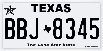 TX license plate BBJ8345