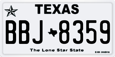 TX license plate BBJ8359