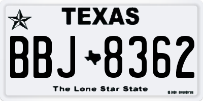 TX license plate BBJ8362