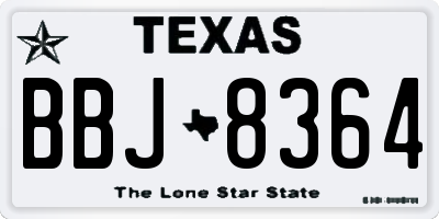 TX license plate BBJ8364