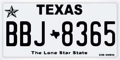 TX license plate BBJ8365