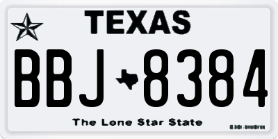 TX license plate BBJ8384