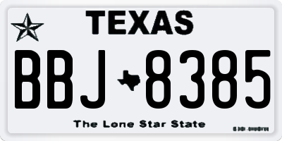 TX license plate BBJ8385