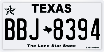 TX license plate BBJ8394