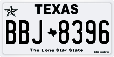 TX license plate BBJ8396
